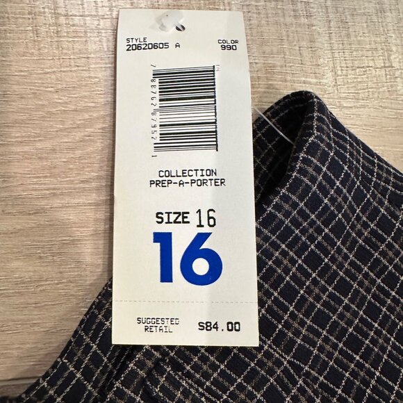 LIZ CLAIBORNE WOMENS SIZE 16 PRE A PORTER SHORTS BLACK PLAID NEW - Picture 8 of 9